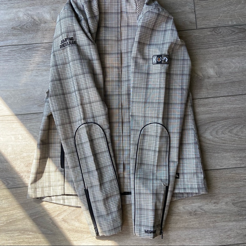 Kerrits Rain Shelter Barn Jacket Medium Tan Plaid - Picture 8 of 16